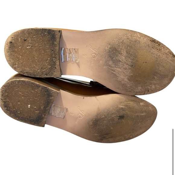 J. Crew Patent Leather Two-Tone Penny Loafers Brown White - Picture 6 of 7